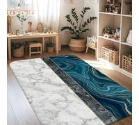 Alfombra de área de mármol, moderna y contemporánea, geoda en espiral, N/A, azul, de pelo bajo, estética, rectangular, alfombra para el hogar, sala de estar, dormitorio, comedor, escritorio, oficina
