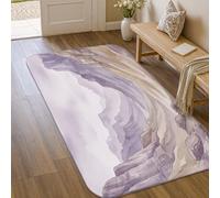 Alfombra de área de montañas, naturaleza escénica del valle, sin violeta, de pelo bajo, alfombra de esponja con ribete en los bordes, para baño, lavandería, cocina, entrada, decoración de 3 x 5 pies