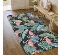 Alfombra de área de pájaros tropicales, hojas tropicales, palmeras, verano, melocotón, pelo bajo, esponja, rectangular, alfombras de suelo para sala de estar, dormitorio, aula, universidad, dormitorio