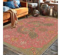 Alfombra de área de pavo real, tradicional, elegante, diseño circular, sin coral, antideslizante, para interiores, alfombras que no se desprenden, para sala de estar, dormitorio, comedor, escritorio