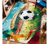Alfombra de área de pelota de fútbol, celebración, confeti, deporte, zacate, verde, antideslizante, resistente a la decoloración, alfombras estéticas para el hogar, sala de estar, recámara