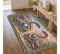 Alfombra de área de serpiente, bola de cristal rosa mística, ninguno pastel de esponja de pelo bajo, felpudo suave, resistente a las manchas, baño, entrada, mesita de noche, puerta, decoración de 3 x