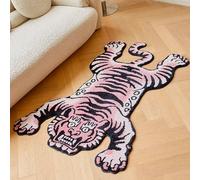 Alfombra de Área de Tigre Tibetano de 1.5x1m, Mechón de Pelo Alto, XLarge, Interior, Lavable a Máquina, Alfombra con Respaldo Antideslizante TPR - Dormitorio, Baño, Sala de Estar y Comedor, Decoración