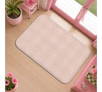 Alfombra de área floral, elegante diseño circular, contemporáneo, diseño intrincado, primavera, melocotón, dormitorio, esencial, alfombra rectangular que no se desprende, para baño, cocina, mesita de