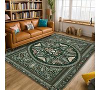 Alfombra de área floral, tradicional y elegante, ornamental de mariposa, verde primavera, antideslizante, para interiores, alfombras que no se desprenden, para sala de estar, dormitorio, decoración de