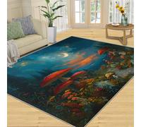 Alfombra de área Forestal, alfombras de Interior de Hongos, alfombras mágicas para Sala de Estar, alfombras Antideslizantes y Lavables, Alfombra de área y decoración del hogar