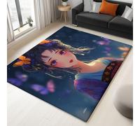 Alfombra de área Grande Púrpura, 180 x 240 cm Alfombras de Felpa Suaves Chica Anime Vestido Tradicional Chino Alfombras Antideslizantes Lavable Interior para Dormitorio salón Oficina Cocina Entrada
