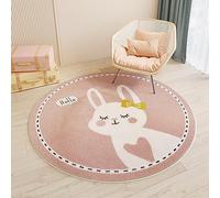 Alfombra De Área, Lindas Alfombras Redondas De Animales, Alfombras Mullidas De Lana Sintética, Alfombras Circulares Peludas For Interiores, Antideslizantes, Lavables (Color : A, Size : 100cm)