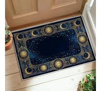 Alfombra de área para el sol, astrológica luna celestial, otoño, azul marino, antideslizante, rectangular, no se desprende, para baño, entrada, mesita de noche, puerta, decoración de 2 x 3 pies