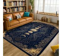 Alfombra de área para el sol, celestial y mística luna, estrellas, otoño, azul marino, antideslizante, para interiores, alfombras que no se desprenden, para sala de estar, dormitorio, pasillo, oficina