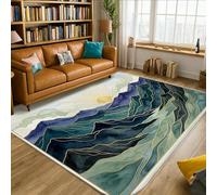 Alfombra de área para el sol, contemporánea, artística, montañas, nubes, verano, azul, antideslizante, estética, rectangular, para el hogar, sala de estar, dormitorio, cocina, pasillo, decoración de 5