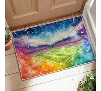 Alfombra de área para estadio, celebración, confeti, hierba, celebración, verde, antideslizante, para interiores, no se desprende, para baño, puerta, entrada, mesita de noche, decoración de 2 x 3 pies
