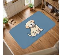 Alfombra de área para perro, divertida y casual, con cuello de fondo azul, alfombra de esponja de pelo bajo, estética, rectangular, para entrada, baño, lavandería, decoración de mesita de noche, 3 x 5