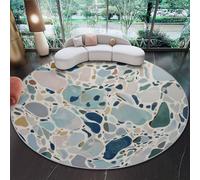 Alfombra de área para sala de estar, 160 x 230 cm, lavable, antideslizante, de pelo bajo, beige, melancolía, formas geométricas, bloques de color, moderna y elegante, decoración de suelo, alfombra