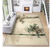 Alfombra de área para sala de estar, 60 x 90 cm, lavable a máquina, alfombra de bambú con diseño de arboleda, alfombra de bambú antideslizante de pelo bajo, alfombra para dormitorio, comedor