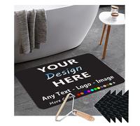 Alfombra de área personalizada, diseño con el texto del logotipo de tu foto, 1.5 x 2.6 pies/20 x 31 pulgadas, tapete antideslizante personalizado para dormitorio, sala de estar, oficina con 4 cintas