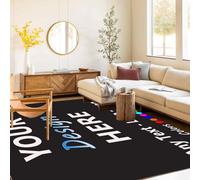 Alfombra de área personalizada, diseño de logotipo de tu foto, 3 x 5 pies/36 x 60 pulgadas, tapete antideslizante personalizado para dormitorio, sala de estar, oficina con 4 cintas reutilizables para