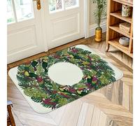 Alfombra de área Tucán, diseño de hojas tropicales, color verde, antideslizante, para interiores, no se desprende, para baño, puerta, entrada, mesita de noche, decoración de 2 x 3 pies