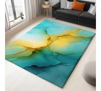 Alfombra de área Verde Menta, 80 x 150 cm Alfombras de Felpa Suaves Mármol Abstracto Grietas Alfombras Antideslizantes Lavable Interior para Dormitorio salón Oficina Cocina Entrada