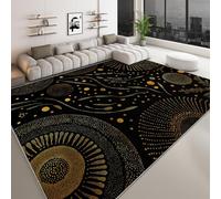 Alfombra de arte abstracto, 180 x 240 cm, diseño de fácil cuidado, moderna, vintage, lujosa, geométrica, a rayas, para salón, dormitorio, comedor, pasillo, habitación juvenil, suave, alfombra lavable