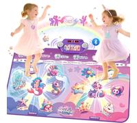 Alfombra de baile Bluetooth 2025 mejorada para niños, interactiva para 2 jugadores, 4 modos, alfombra infantil Merman & Unicorn, caja de batería led, regalo de cumpleaños para niñas y niños 3-12, rosa