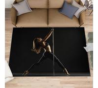 Alfombra de baile grande para sala de estar, 160 x 230 pulgadas, alfombra de bailarina femenina, alfombra de fotografía artística para dormitorio, lavable, antideslizante y suave, alfombra grande para