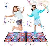 Alfombra de Baile inalámbrica Doble para niños y Adultos: Alfombra de Baile Antideslizante Extragrande de 166 x 93 cm con más de 200 Juegos y más de 100 Canciones para Fiestas Familiares y Fitness.