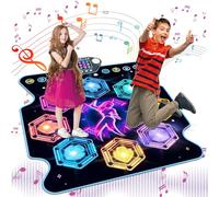 Alfombra de baile para niñas y niños de 3 a 12 años, almohadilla de baile electrónica con 8 botones iluminados y Bluetooth juego de música al aire libre con 9 niveles, regalos de cumpleaños para niños
