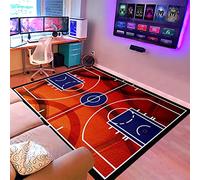 Alfombra de baloncesto con impresión de cancha de baloncesto, alfombra de área deportiva para decoración de sala de baloncesto, alfombra de baloncesto para habitación de niños para sala de estar,