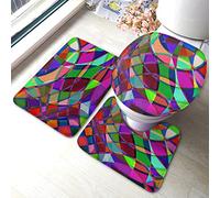 Alfombra De Baño 3 Piezas Abstract Photo Art Modern Vivid Colors Interior Designs Juego De 3 Alfombras Antideslizante Alfombrilla Absorbente Alfombra Ducha para Entrada Dormitorio Cocina