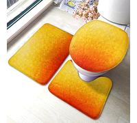 Alfombra De Baño 3 Piezas Abstract Yellow Diamond Gradient Red Yellow Bright Color Alfombra Ducha Transpirable Alfombrilla Cómoda Juego De 3 Alfombras para Cocina Dormitorio Entrada