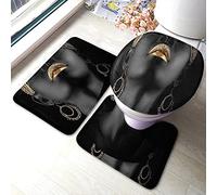 Alfombra De Baño 3 Piezas African American Woman Afro Girl Gold Black Alfombra Ducha Antideslizante Alfombrilla Absorbente Juego De 3 Alfombras para Entrada Salón Dormitorio