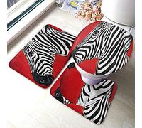 Alfombra De Baño 3 Piezas African Black White Stripe Wild Animals Exotic Wildlife Red Alfombra Ducha Antideslizante Alfombrilla Absorbente Juego De 3 Alfombras para Dormitorio Salón Cocina