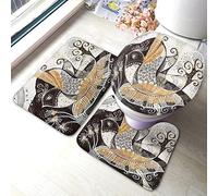 Alfombra De Baño 3 Piezas Bird On Tree Beautiful Black Yellow Branch Designs Alfombra Ducha Cómoda Alfombrilla Transpirable Juego De 3 Alfombras para Entrada Salón Dormitorio
