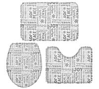 Alfombra De Baño 3 Piezas Christmas Proverb Gray Juego de 3 alfombras Antideslizante Alfombrilla Cómoda Alfombra Ducha para Cocina Piso Entrada