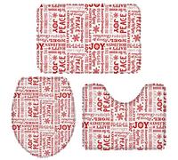 Alfombra De Baño 3 Piezas Christmas Proverb Red Juego de 3 alfombras Absorbente Alfombrilla Lavable Alfombra Ducha para Cocina Dormitorio Entrada