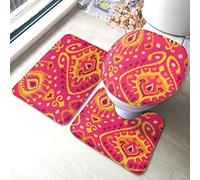 Alfombra De Baño 3 Piezas Ethnic Wolf Symmetric Ink and Wash Totems Alfombrilla Transpirable Juego De 3 Alfombras Cómoda Alfombra Ducha para Dormitorio Cocina Salón