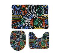 Alfombra De Baño 3 Piezas Fruits Veggies Pattern Juego De 3 Alfombras Transpirable Alfombrilla Cómoda Alfombra Ducha para Salón Entrada Dormitorio