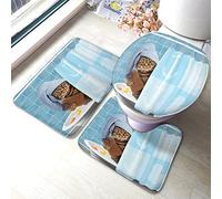 Alfombra De Baño 3 Piezas Funny Cat Taking A Bath Bathtub Bath Towel Shower Curtain Take A Shower Alfombrilla Transpirable Juego De 3 Alfombras Cómoda Alfombra Ducha para Salón Entrada