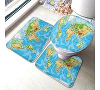 Alfombra De Baño 3 Piezas Geography Physical Map of The Alfombra Ducha Absorbente Alfombrilla Transpirable Juego De 3 Alfombras para Salón Cocina Dormitorio