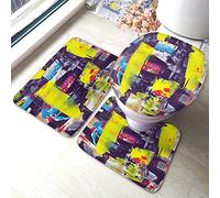 Alfombra De Baño 3 Piezas Grunge Modern Colorful Mix Color Artwork Designs Juego De 3 Alfombras Transpirable Alfombrilla Cómoda Alfombra Ducha para Cocina Salón Dormitorio