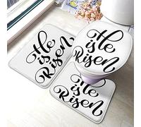 Alfombra De Baño 3 Piezas Inspiring Quote He Is Risen Wordart Font Alfombrilla Antideslizante Alfombra Ducha Absorbente Juego De 3 Alfombras para Cocina Dormitorio Entrada