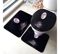 Alfombra De Baño 3 Piezas Moon The Moon Rising On The Lake At Night Alfombra Ducha Antideslizante Alfombrilla Absorbente Juego De 3 Alfombras para Entrada Salón Dormitorio