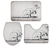 Alfombra De Baño 3 Piezas Mother and The Baby Print Juego de 3 alfombras Absorbente Alfombrilla Lavable Alfombra Ducha para Entrada Dormitorio Cocina