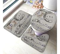 Alfombra De Baño 3 Piezas Postage Stamps Old Postcard Carte Postale Aged Letter Post Alfombra Ducha Antideslizante Alfombrilla Absorbente Juego De 3 Alfombras para Entrada Salón Dormitorio