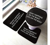 Alfombra De Baño 3 Piezas Sentence What Happens On The Boat Stays On The Boat Black and White Alfombra Ducha Transpirable Alfombrilla Antideslizante Juego De 3 Alfombras para Cocina Entrada