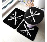 Alfombra De Baño 3 Piezas Ski Club Label Winter Sports Vintage Outdoor Adventure Logo Snowboard Alfombra Ducha Transpirable Alfombrilla Cómoda Juego De 3 Alfombras para Dormitorio Cocina Salón