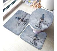 Alfombra De Baño 3 Piezas Snowman Winter White Snow Scenery Pure Alfombra Ducha Transpirable Alfombrilla Cómoda Juego De 3 Alfombras para Salón Entrada Cocina