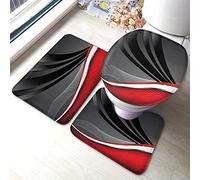 Alfombra De Baño 3 Piezas Stylish Abstract Red Black Professional Business Classic Alfombra Ducha Transpirable Alfombrilla Absorbente Juego De 3 Alfombras para Cocina Dormitorio Entrada