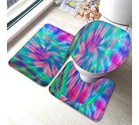 Alfombra De Baño 3 Piezas Tie Dye Swirl Spiral 70S Blue Green Pink Alfombra Ducha Antideslizante Alfombrilla Absorbente Juego De 3 Alfombras para Salón Cocina Dormitorio
